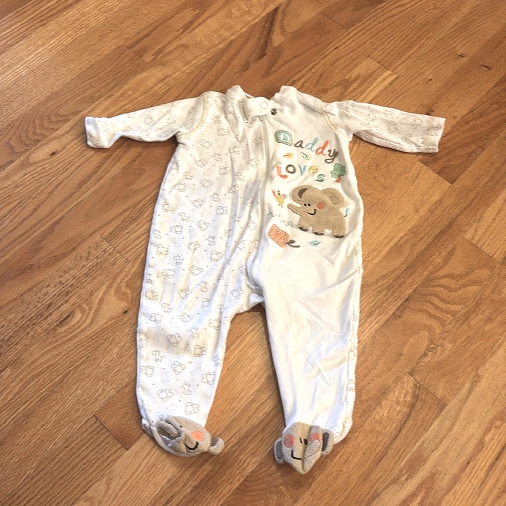 Cream/Tan Elephant Sleep & Play (Size 3-6 Months)